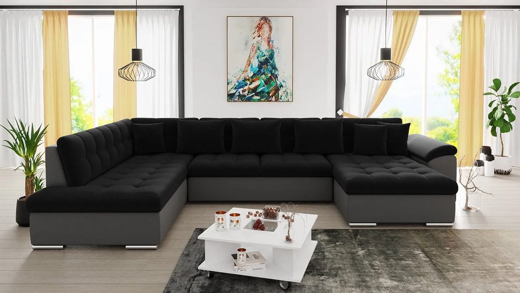 Colțar Talina cu funcție de dormit (Dreapta U) (ekoskóra Soft 029 + Kronos 07). 1059428