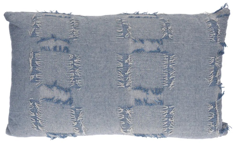 Perna decorativa 50x38 cm, husa 100% bumbac, umplutura poliester, albastru inchis