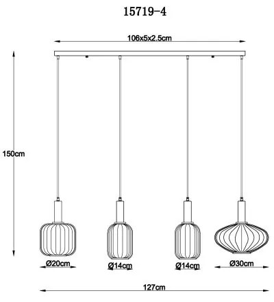 Lustra suspendata design modern VALLETTA 4L