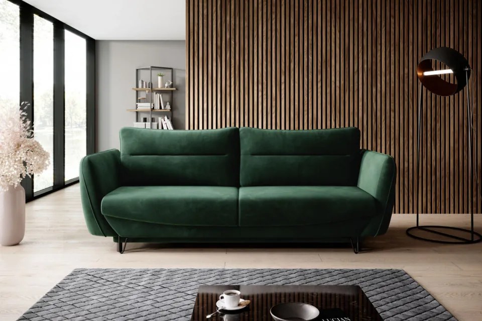Canapea tapitata, extensibila, cu spatiu pentru depozitare, 236x90x95 cm, Silva 01, Eltap (Culoare: Bej pepit / Marte 20)