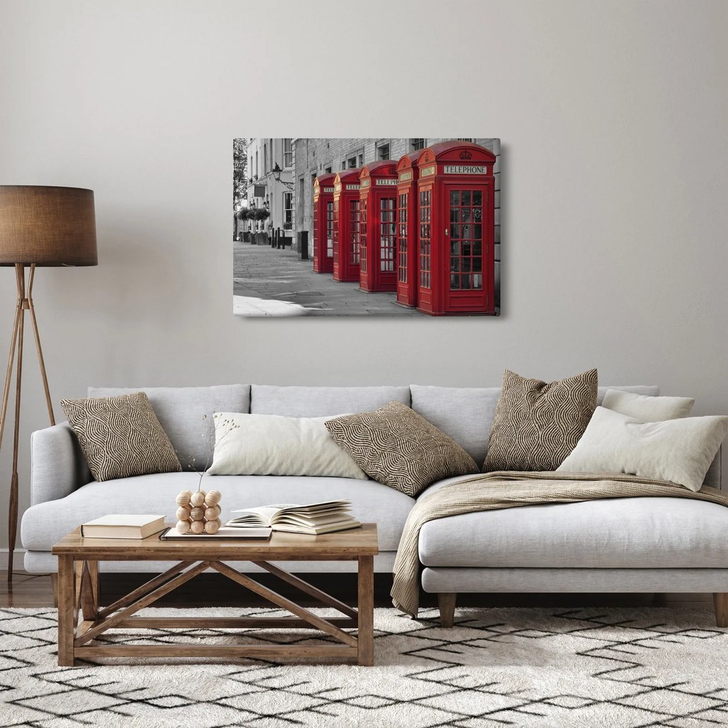 Tablou - Cutii telefonice din Londra (90x60 cm)
