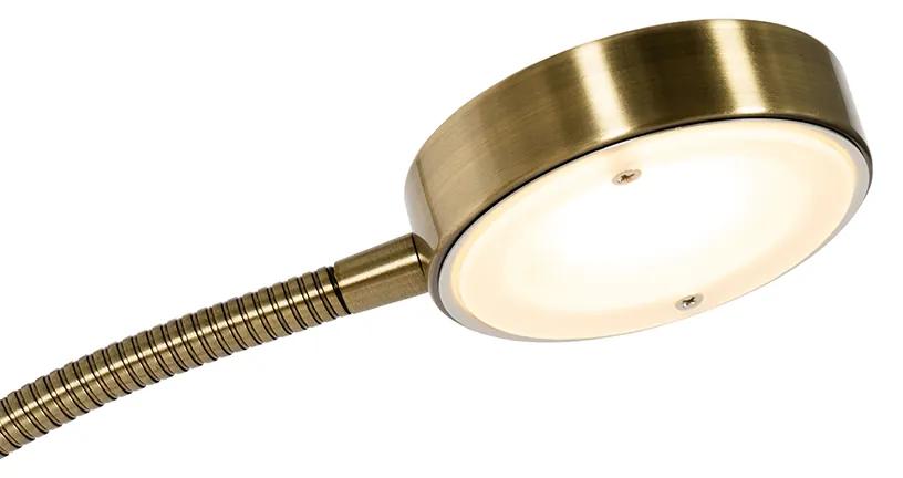 Lampă de podea din bronz cu LED și dimmer cu lampă de citit - Kelso