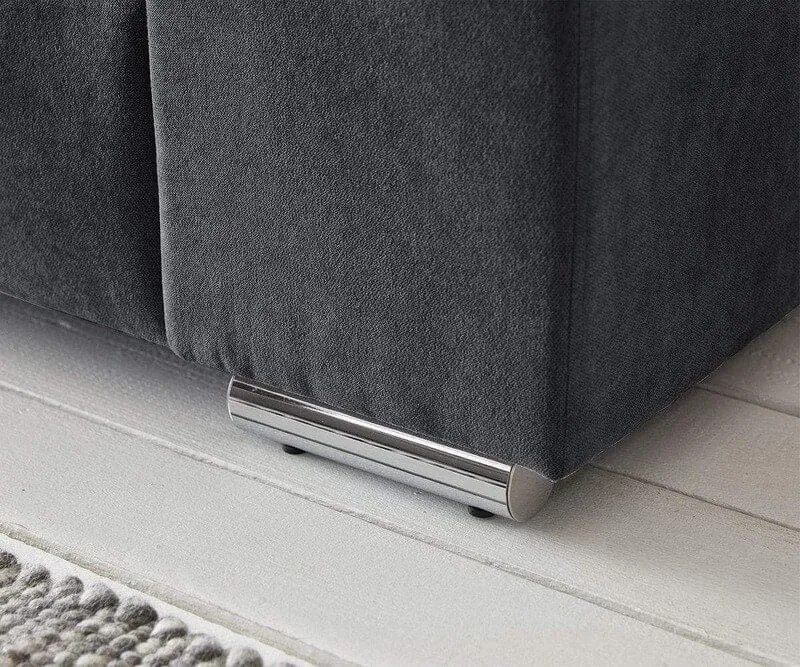 Canapea extensibilă dumonde cu ladă de depozitare si sezut confortabil din spuma high-density, Marbela Enjoy Graphite XXL 295x100 cm cu taburet inclus