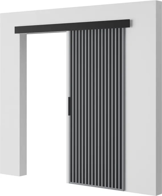 Ușă glisantă Perion – 86x1.6x205 cm – Gri / Negru