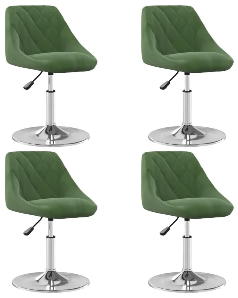 vidaXL Scaune de bucătărie pivotante, 4 buc., verde închis, catifea