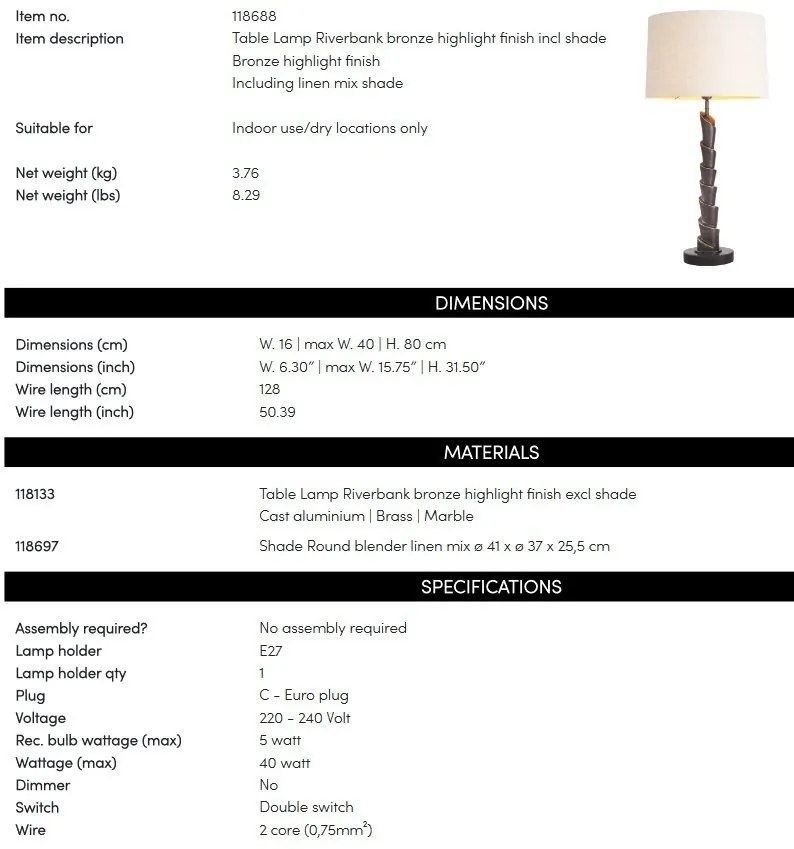 Veioza, Lampa de masa LUX design deosebit Riverbank