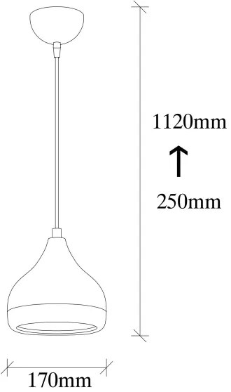 Lustră pe cablu YILDO 1xE27/40W/230V alb/auriu/roșu