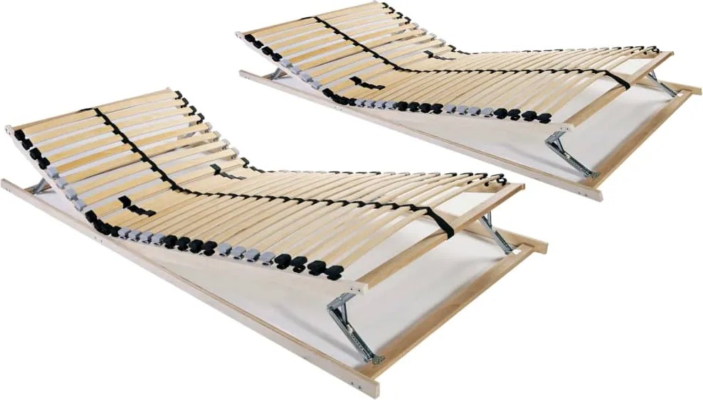 vidaXL Baze de pat cu șipci, 2 buc., 28 șipci, 7 zone, 80 x 200 cm