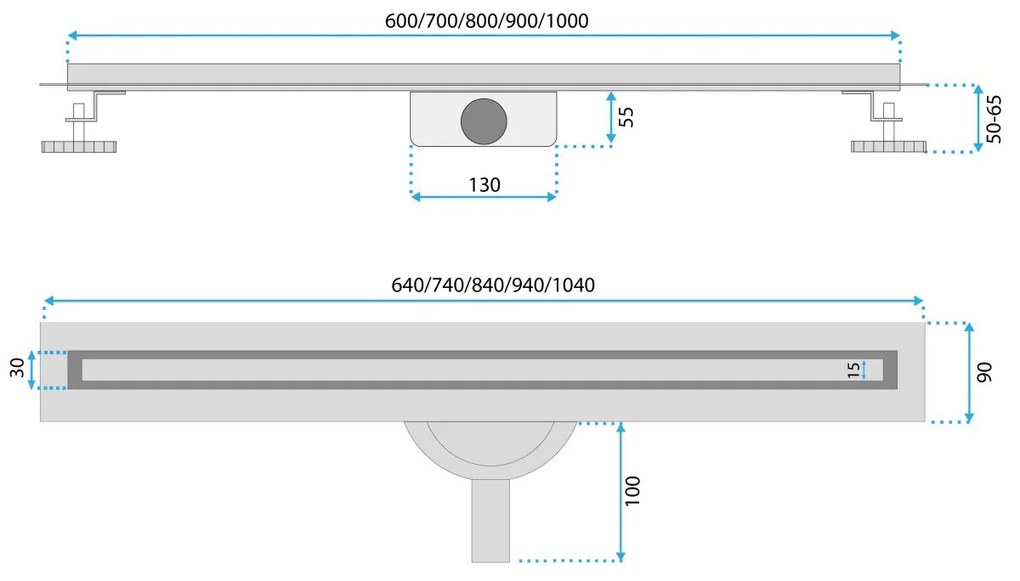Rea Neox Slim Pro rigola liniara 70 cm cupru REA-G4806