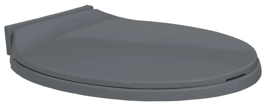 vidaXL Capac WC cu închidere silențioasă, gri, oval