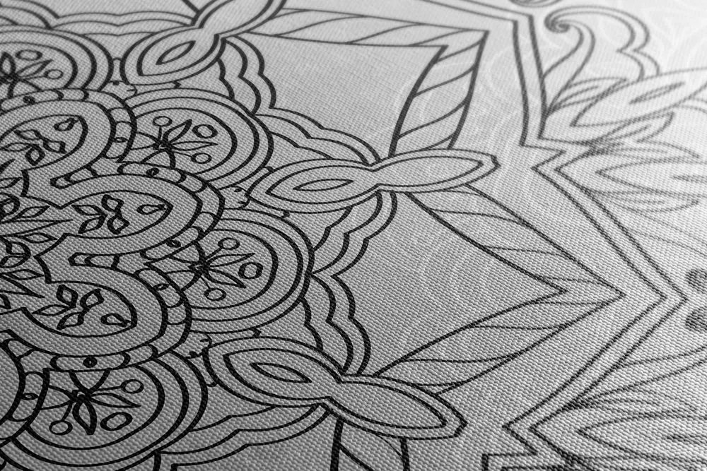 Tablou Mandala în motiv de iarnă în design alb-negru