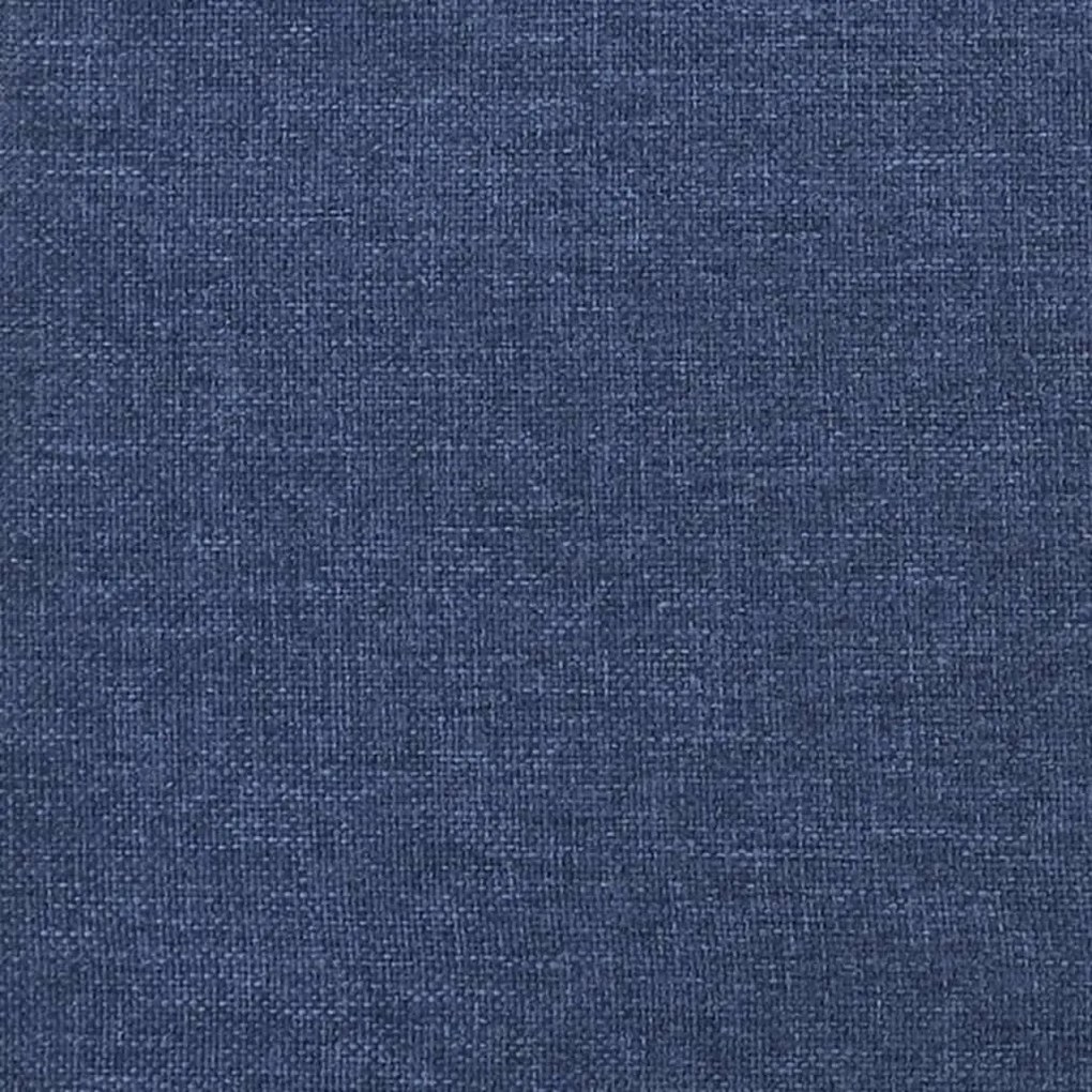 Taburet, albastru, 45x29,5x39 cm, textil si piele eco Modra in temno rjava