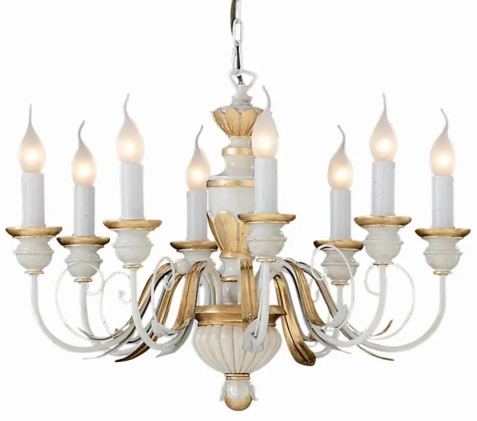 Candelabru 8 brate diametru 64cm FIRENZE SP8 BIANCO