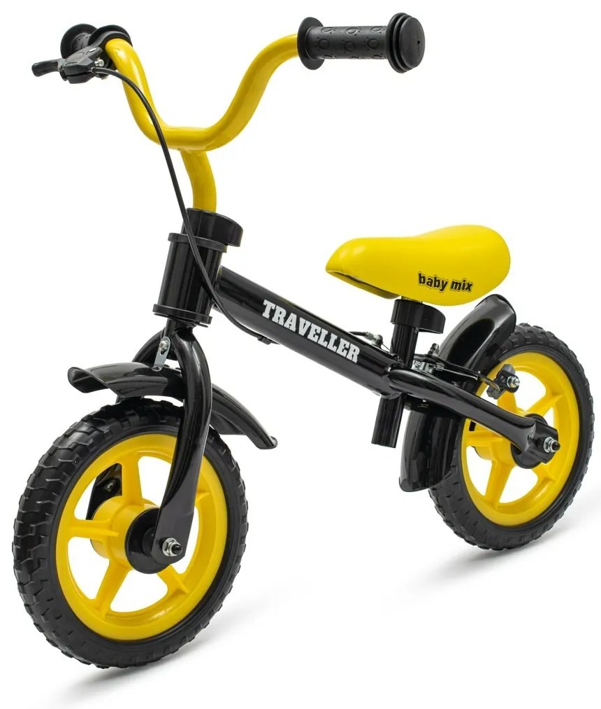 Bicicletă de echilibru Baby Mix Baby cu frânăTraveller, negru