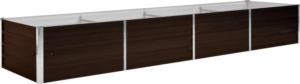 vidaXL Strat înălțat de grădină, maro, 320x80x45 cm, oțel galvanizat