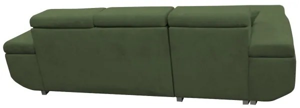 Colțar extensibil în L CASTELO, cu spațiu de depozitare, stânga, verde