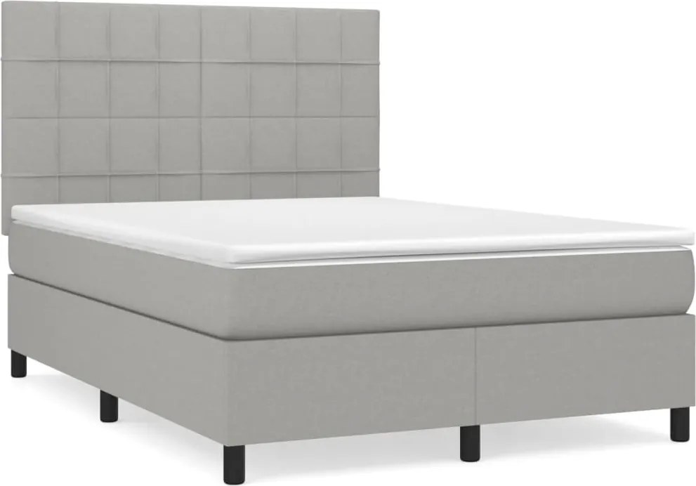 vidaXL Pat continental, gri deschis, 140x200 cm, material textil