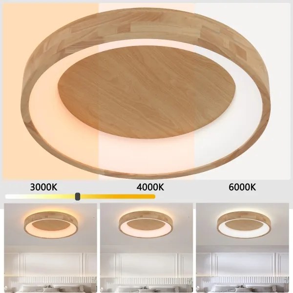 Plafonieră Brilagi-LED FALCON WOOD LED/40W/230V 3000/4000/6000K 60 cm lemn