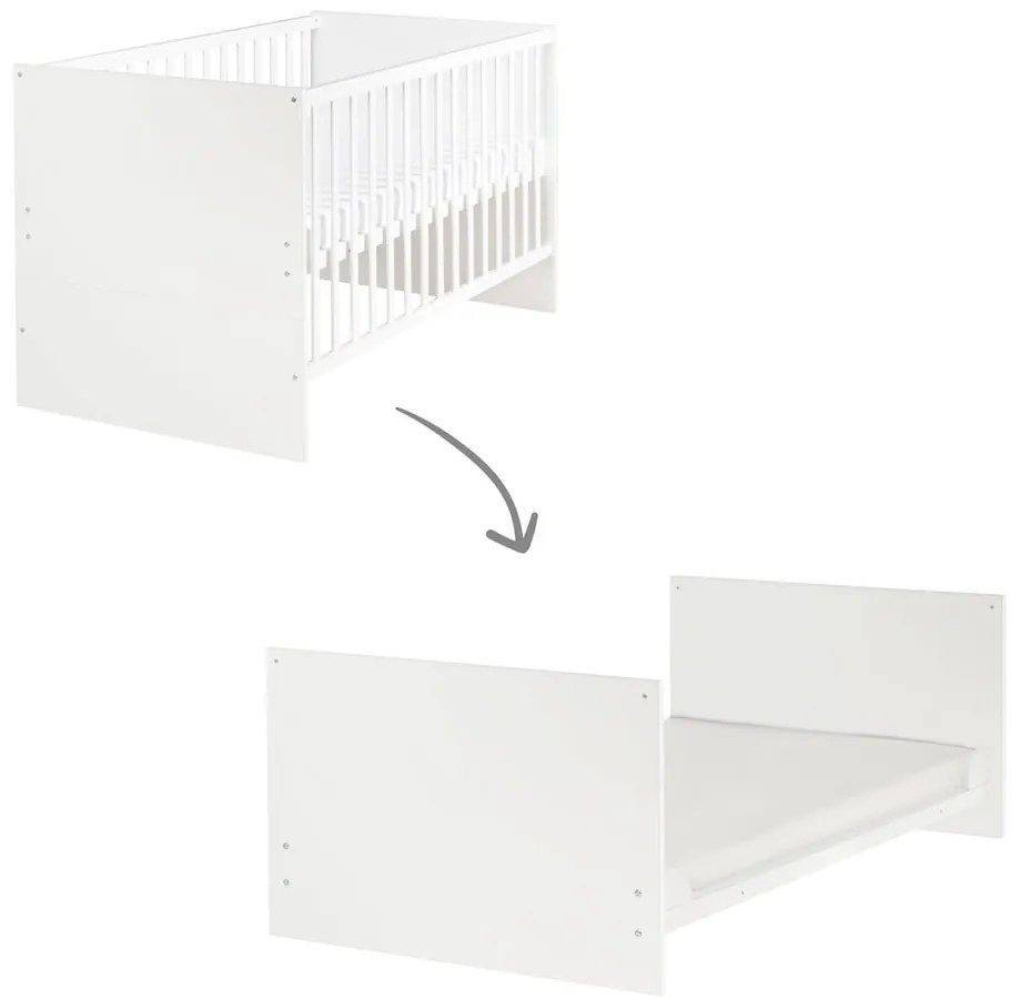 Pătuț alb cu înălțime reglabilă 70x140 cm Anton – Roba