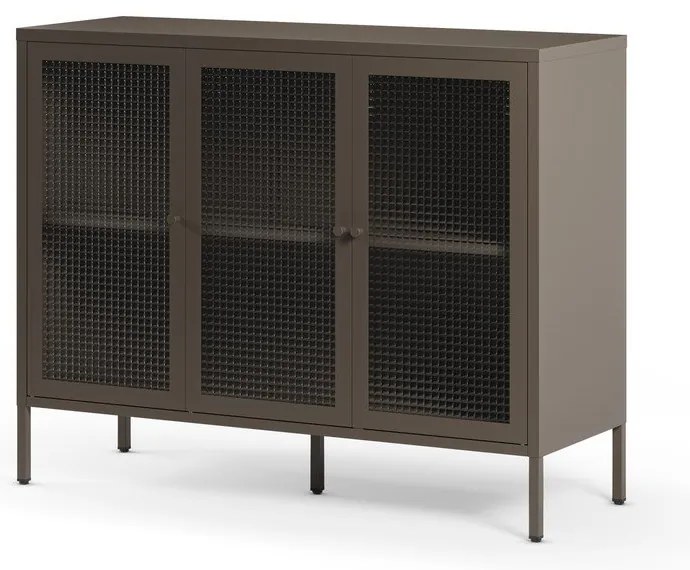 Vitrină gri din metal 121x90x40 cm Layna – Marckeric