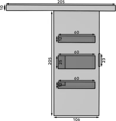 Usa glisanta Desio, ADRK Furniture (Latime: 96 cm, Culoare: Sonoma /Negru Lacobel)