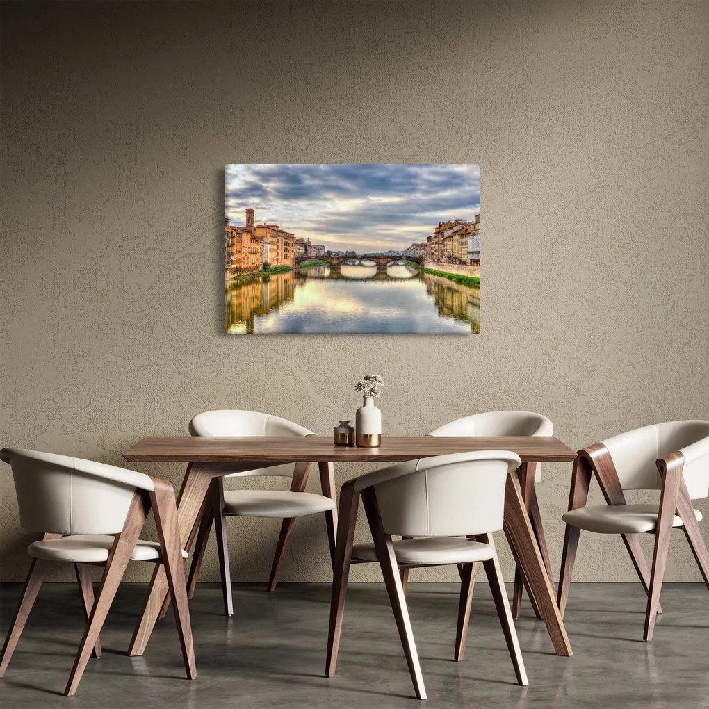 Tablou orașului cu râu (90x60 cm)