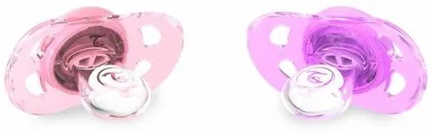 Twistshake set de suzete din 2 piese 0-6 m, roz șiviolet