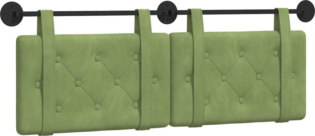 vidaXL Cap de pat suspendat Verde deschis 130 x 55 x 5 cm Catifea