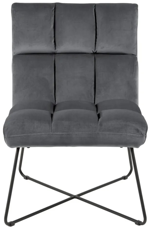 Fotoliu gri cu tapițerie din catifea Alba – Actona