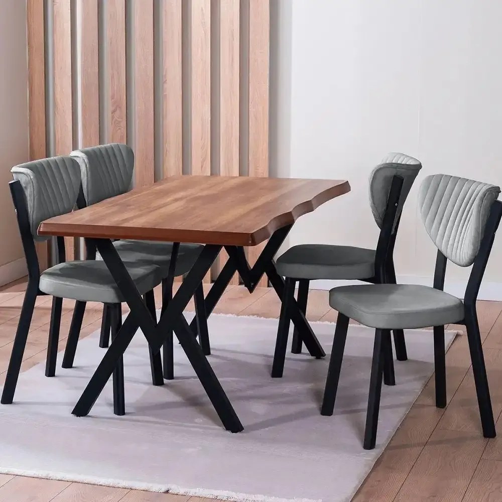 Scaun Barton, gri, profil din metal