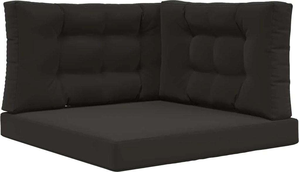 vidaXL Perna pentru canapea de exterior 3 pcs Negru Poliester