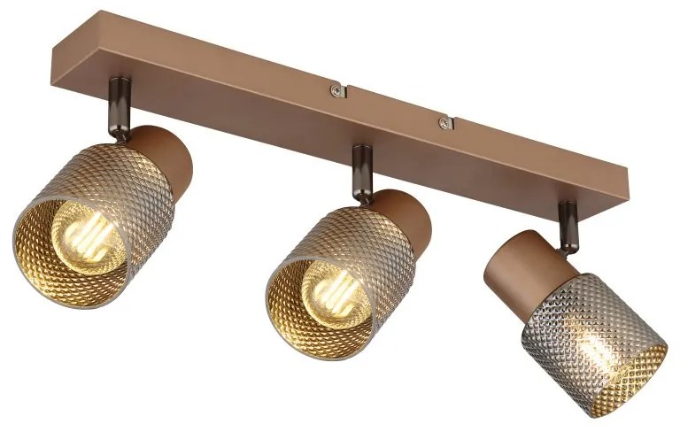Plafoniera cu 3 Spoturi directionabile metal cafea SATELLA