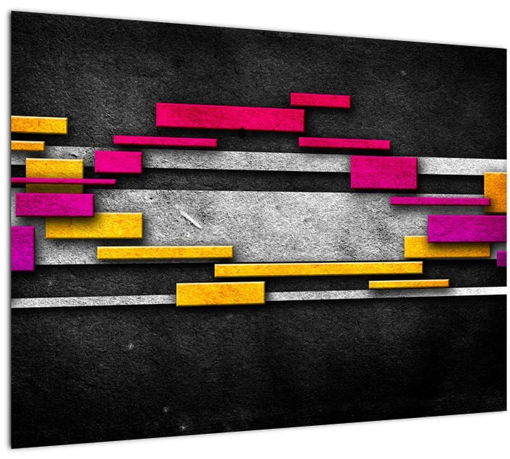 Tablou - Abstrac colorat, fundal negru (70x50 cm)