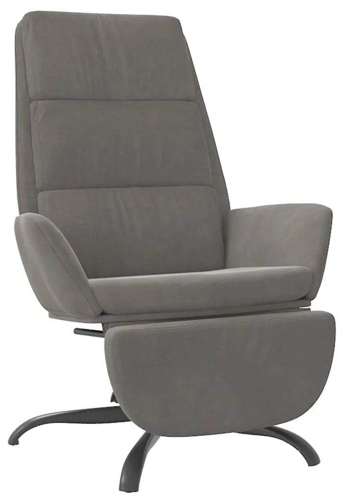 3097908 vidaXL Scaun de relaxare cu taburet, gri deschis, catifea