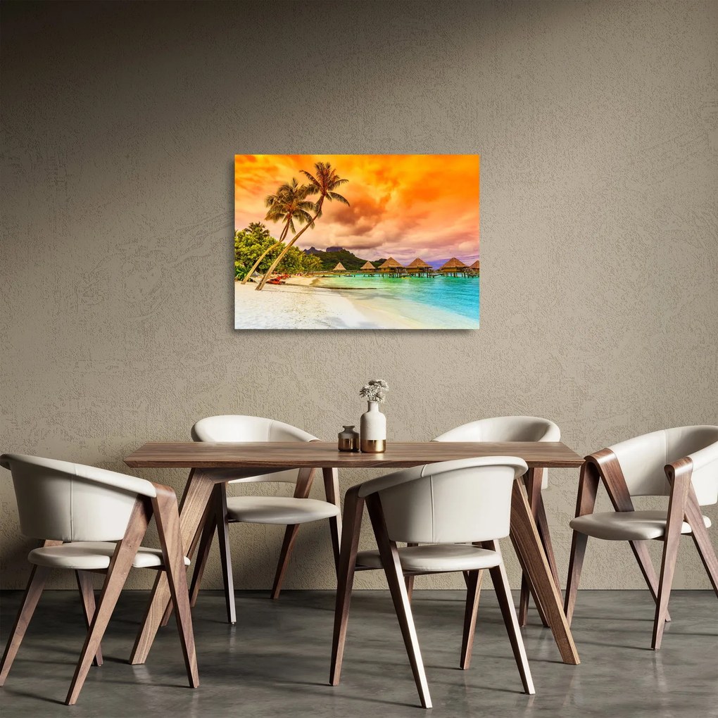 Tablou pe sticlă - Insula Bora Bora (70x50 cm)