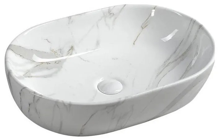 Sapho - Lavoar pentru blat DALMA 59 x 42 cm, ceramică/Carrara