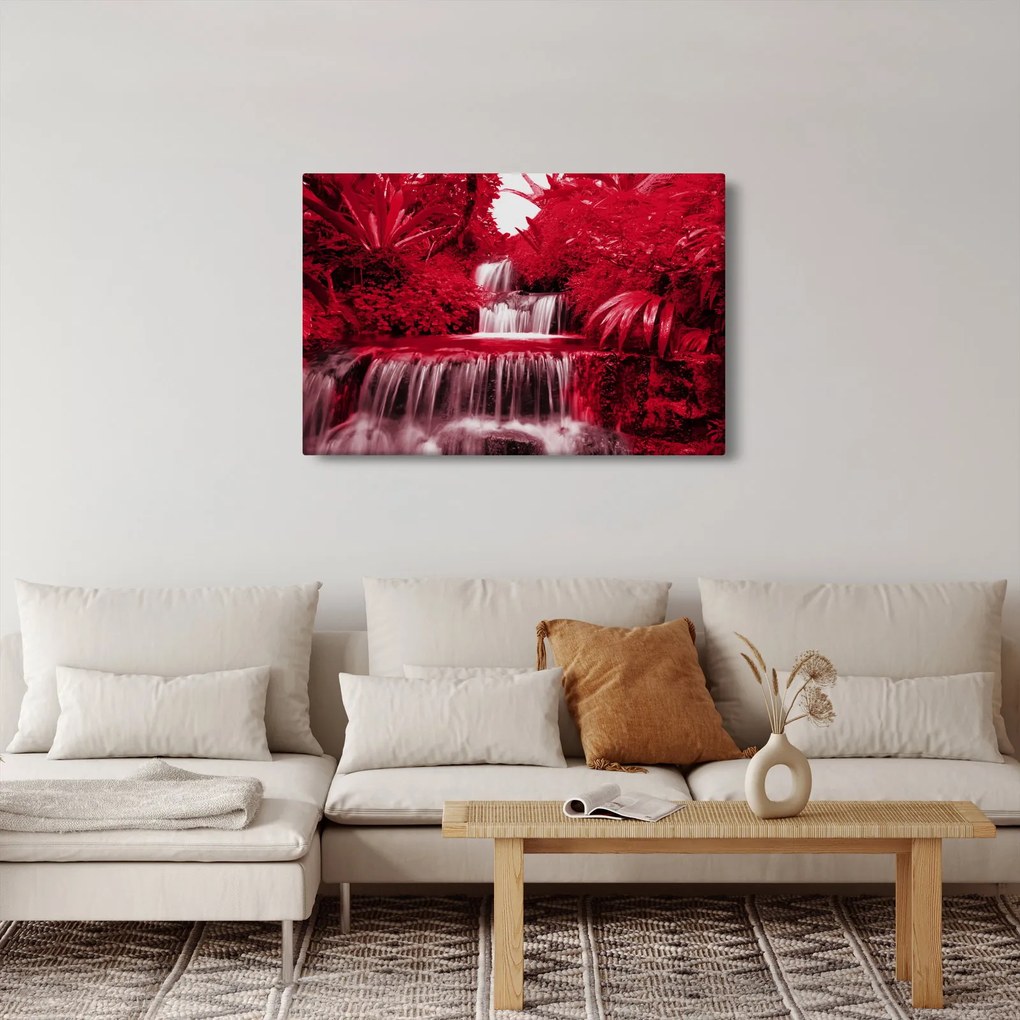 Tablou - Cascade indoneziene în roșu (90x60 cm)