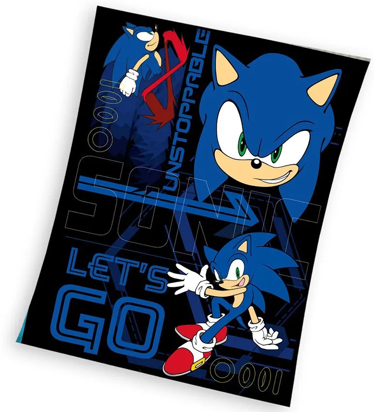 Pătură pentru copii Carbotex Unstoppable Sonic the Hedgehog, 130 x 170 cm