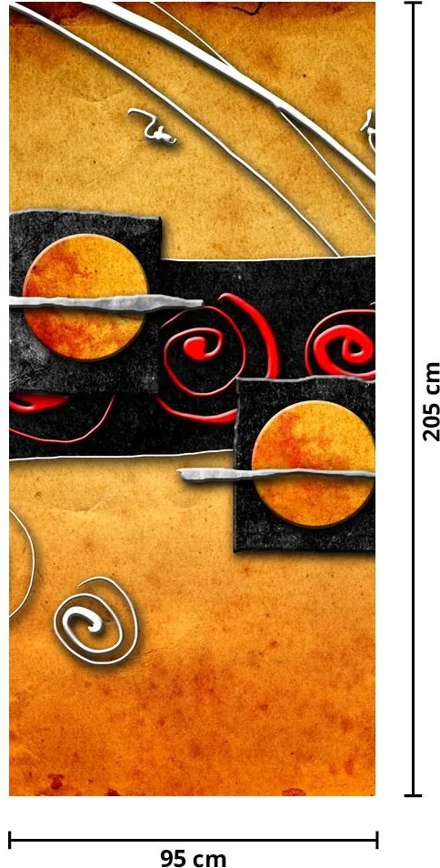 Fototapet pentru ușă - Planete abstract (95x205cm)