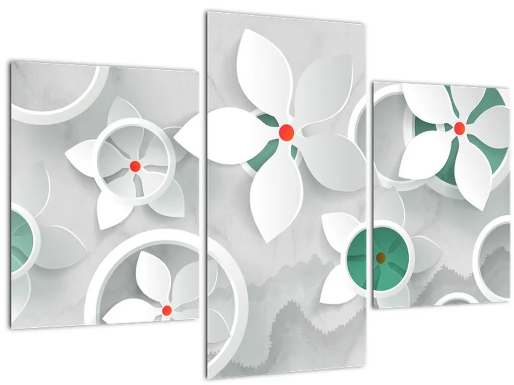 Tablou abstracției florale (90x60 cm)