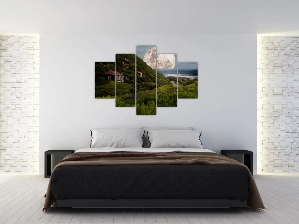 Tablou - peisaj cu luna (150x105 cm)