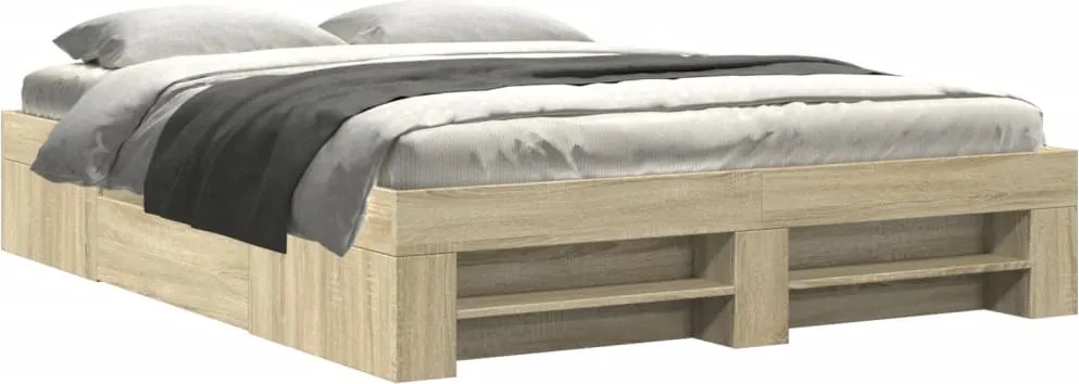 vidaXL Cadru pat fără saltea stejar sonoma 150x200 cm lemn prelucrat