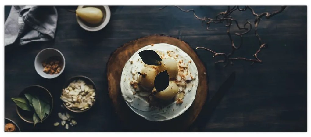 Tablou cu desert pe masă (120x50 cm)