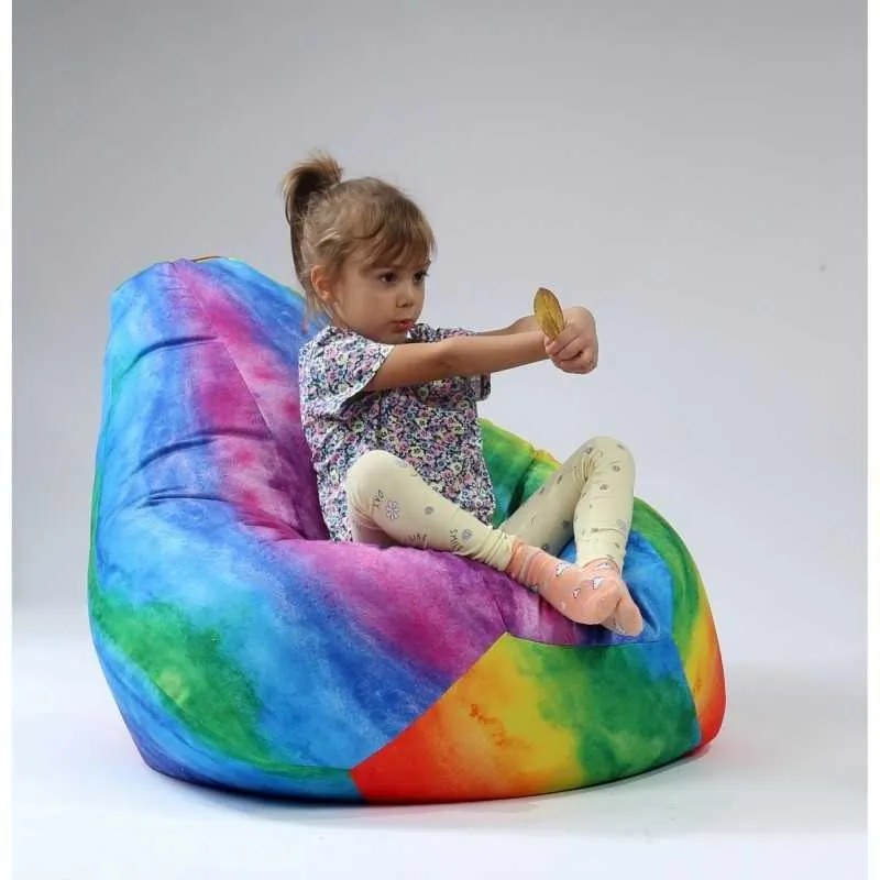 Fotoliu Nirvana Hobbit Pufrelax, Material Impermeabil - Rainbow Watercolour