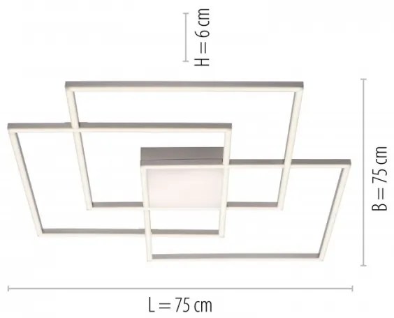 Lustră LED aplicată dimabilă ASMIN LED/45W/230V Leuchten Direkt 14713-55 + telecomandă