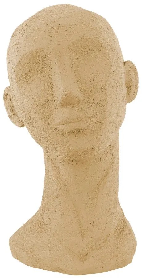 Statuetă decorativă PT LIVING Face Art, înălțime 28,4 cm, maro nisipiu