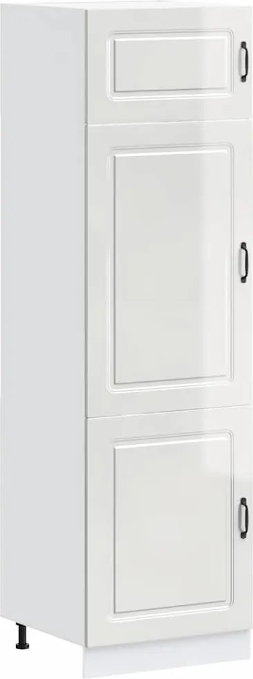 vidaXL Dulap de bucătărie „Kalmar” Lemn prelucrat alb lucios