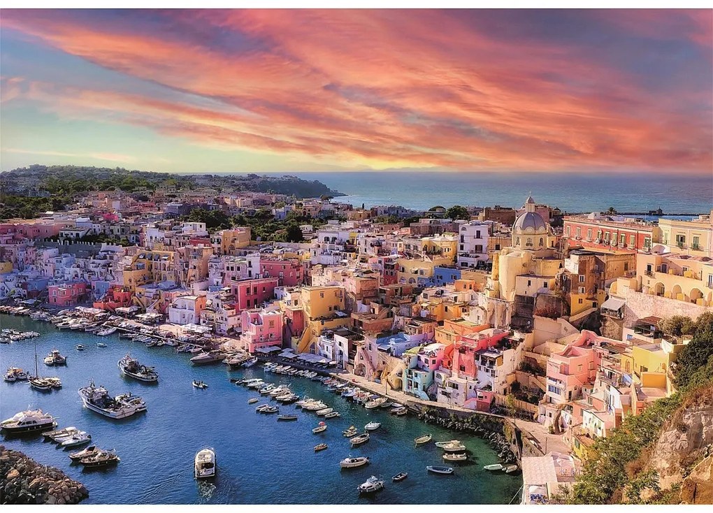 Orașe Procida Island Puzzle Compact Italia 1500 de piese Clementoni