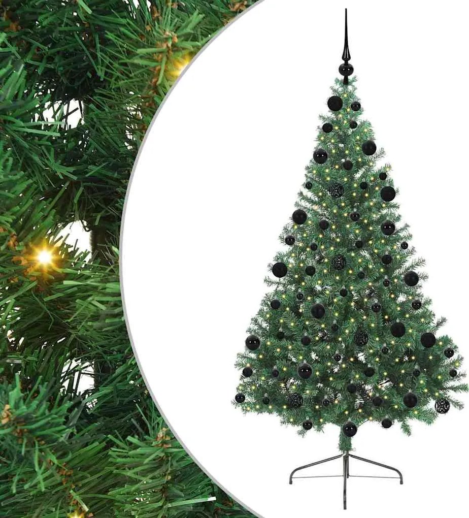 vidaXL Pom de Crăciun artificial pre-iluminat Verde 210 cm PVC