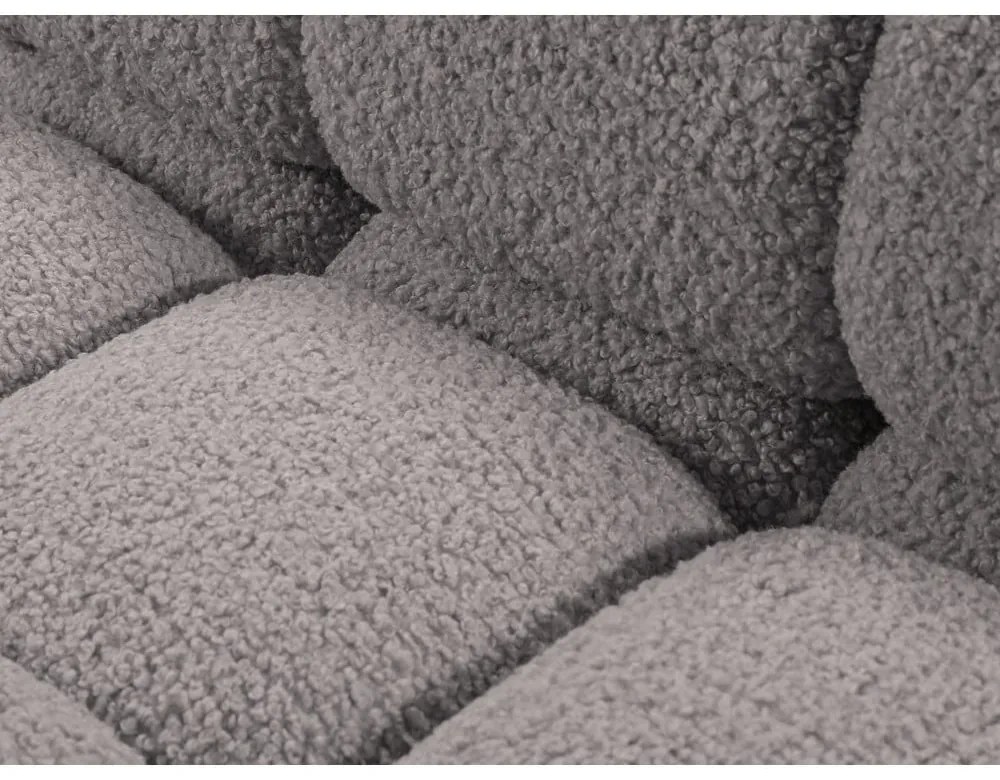 Colțar modular gri deschis cu tapițerie din țesătură bouclé (cu colț pe partea dreaptă) Bellis – Micadoni Home